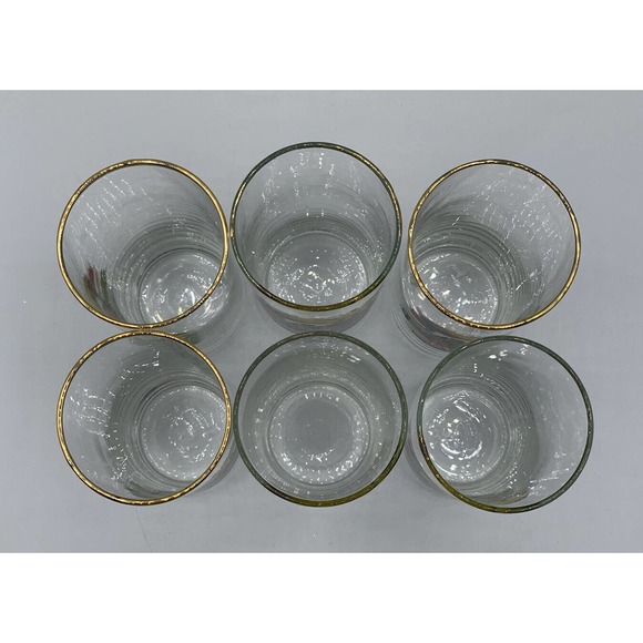 Vintage MCM Barware Water Cocktail Highball Glasses Donkey Villager Motif Set 6 - Picture 5 of 7